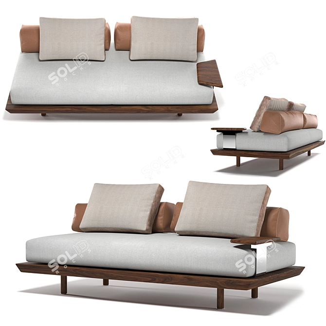 Luxury Leather Caprera Sofa 3D model image 1