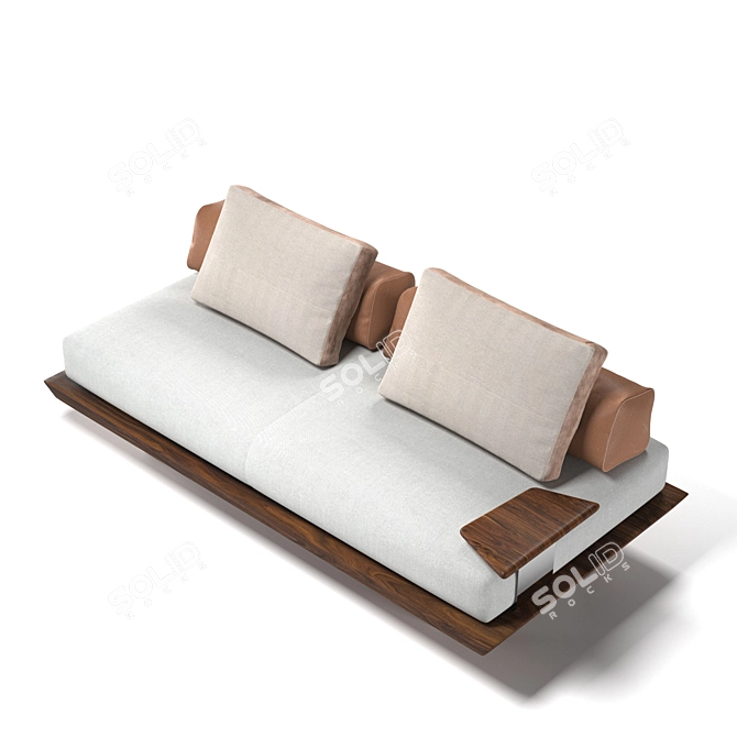 Luxury Leather Caprera Sofa 3D model image 2