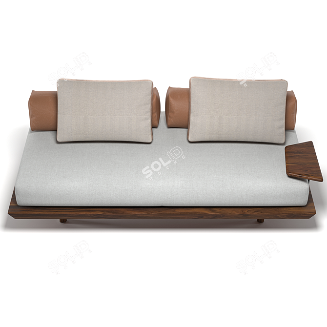 Luxury Leather Caprera Sofa 3D model image 3