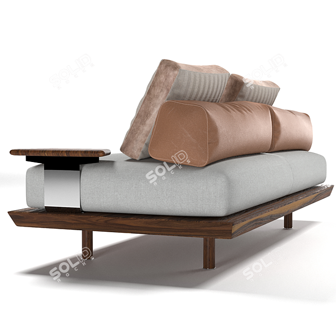 Luxury Leather Caprera Sofa 3D model image 4