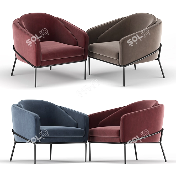 Elegant Angelo Lounge Chair 3D model image 1