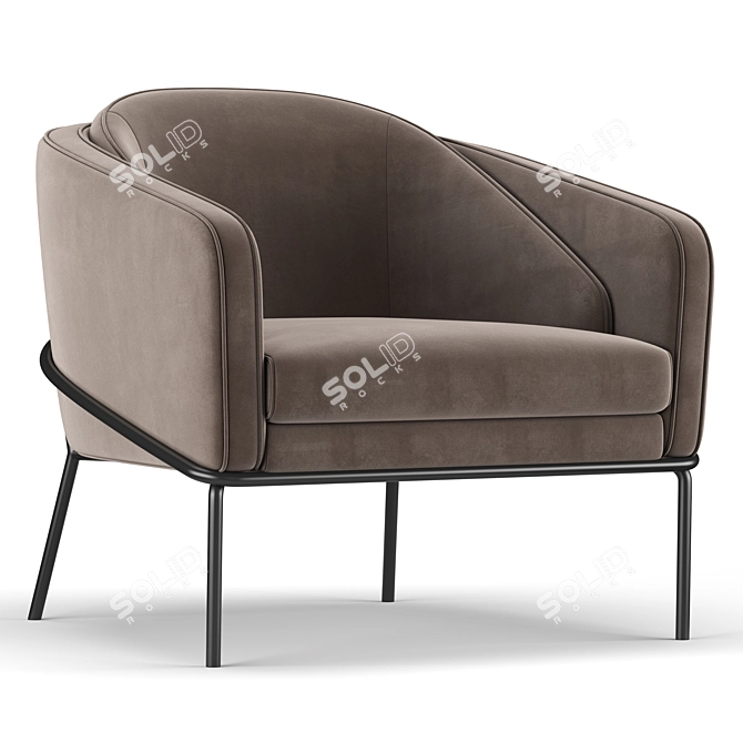 Elegant Angelo Lounge Chair 3D model image 3