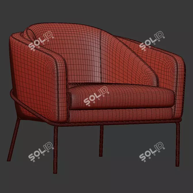 Elegant Angelo Lounge Chair 3D model image 4