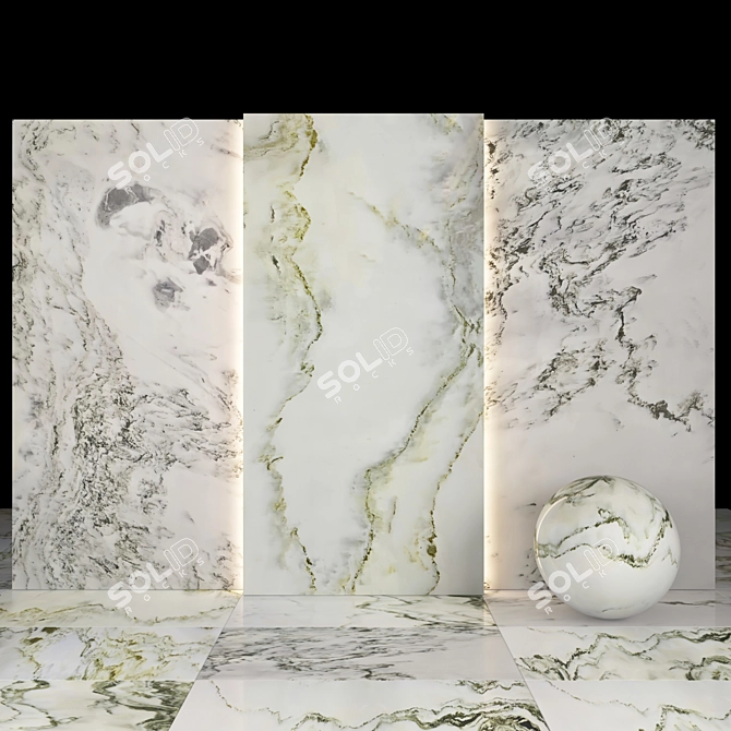 Glossy Landscape Marble Slabs 3D model image 2