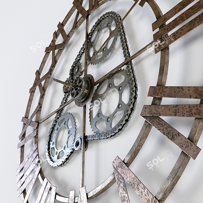 Custom Moto Clock: 1050x1050x100 Dimensions 3D model image 4