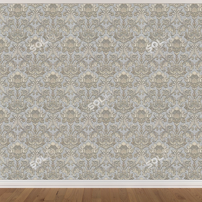 Seamless Wallpaper Set in 3 Colors 3D model image 3