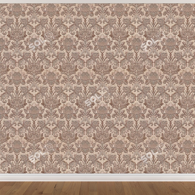 Seamless Wallpaper Set in 3 Colors 3D model image 4