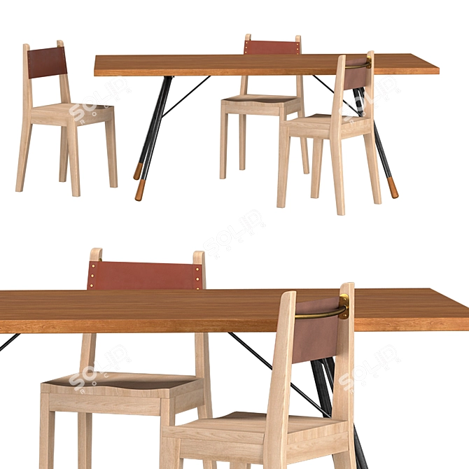 Brandywine Dining Table with No-24 Chair 3D model image 6