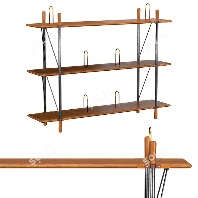 Brandywine Wide Shelf - Stylish Storage Solution 3D model image 1