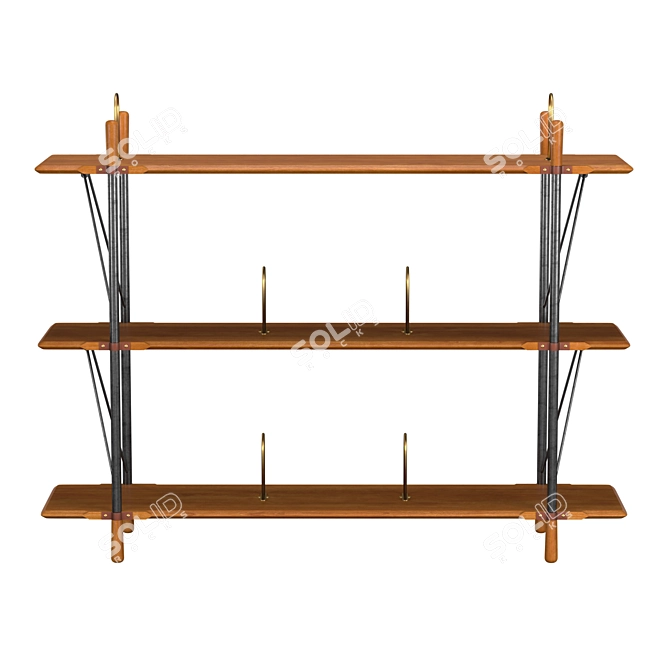 Brandywine Wide Shelf - Stylish Storage Solution 3D model image 2