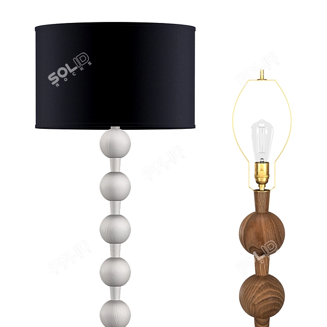 Hugo Barbell Floor Lamp: Modern Elegance in Brass 3D model image 3