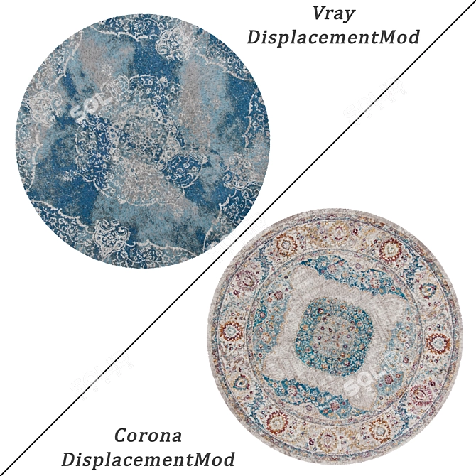 Round Carpets Set 9: Versatile and Textured 3D model image 2