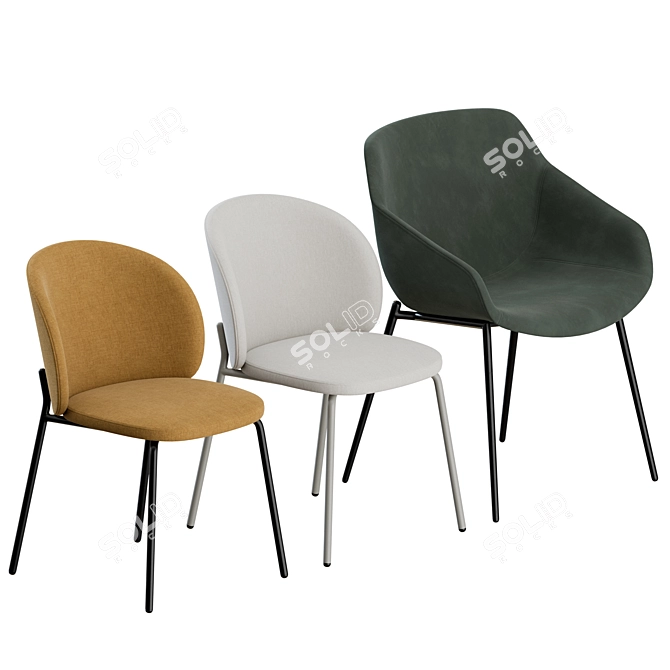 Modern Princeton Chair: Sleek Design, BoConcept 3D model image 1