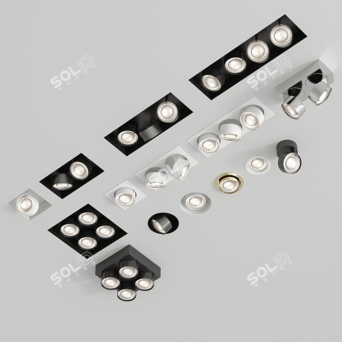 Sleek Mawa LED Downlights 3D model image 1