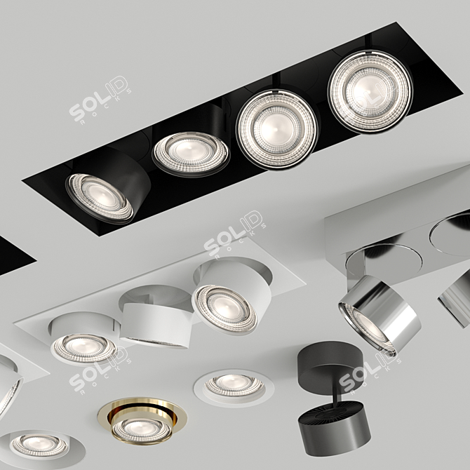 Sleek Mawa LED Downlights 3D model image 2