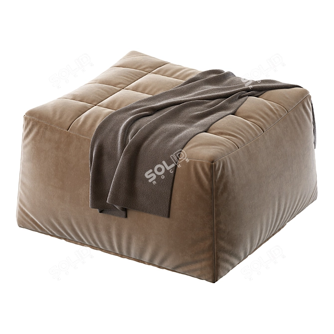 Minimalist Nano Pouf: H 44, W 82, D 77 3D model image 2