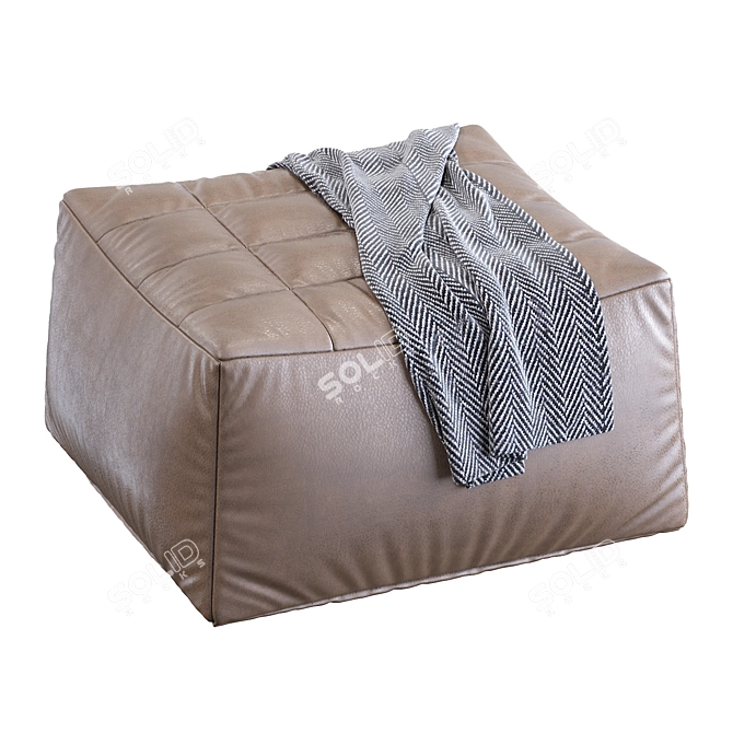 Minimalist Nano Pouf: H 44, W 82, D 77 3D model image 3