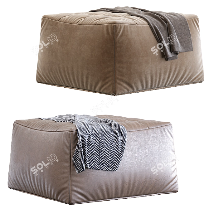 Minimalist Nano Pouf: H 44, W 82, D 77 3D model image 4