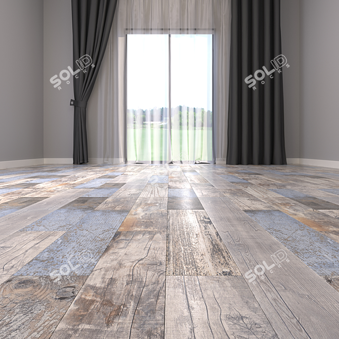 Vintage Multi Parquet 15x60: High-Quality 3D Model & Textures 3D model image 2