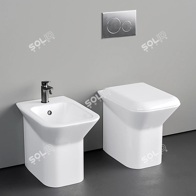 Azzurra Ceramica PRUA Floor WC & Bidet 3D model image 1