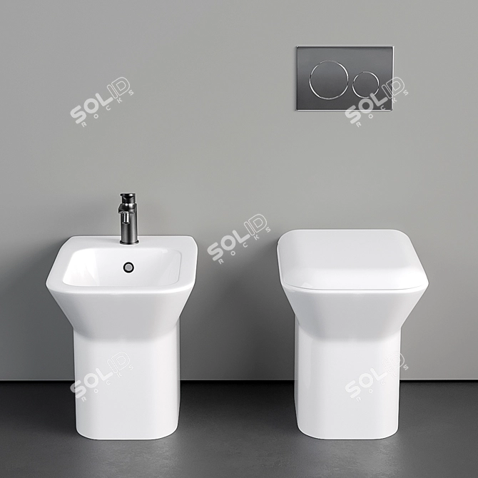 Azzurra Ceramica PRUA Floor WC & Bidet 3D model image 2