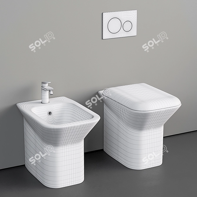 Azzurra Ceramica PRUA Floor WC & Bidet 3D model image 4