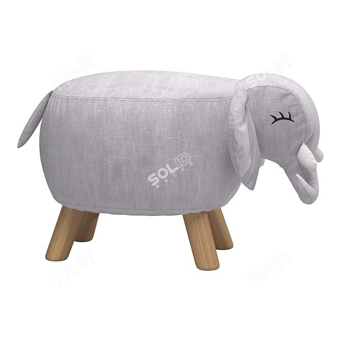 Adorable Kid Elephant Ottoman 3D model image 2