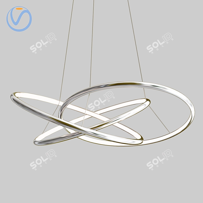 Cosmic Copper Pendant: Small LED Saturn 3D model image 3