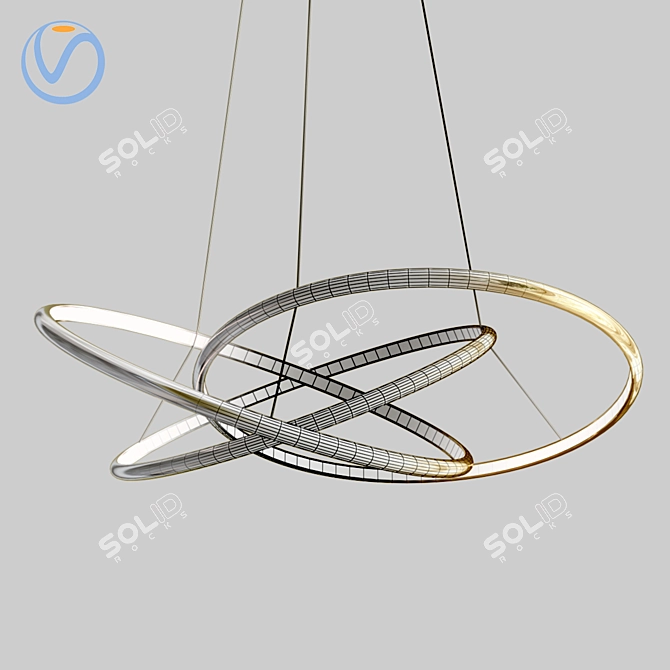 Cosmic Copper Pendant: Small LED Saturn 3D model image 4