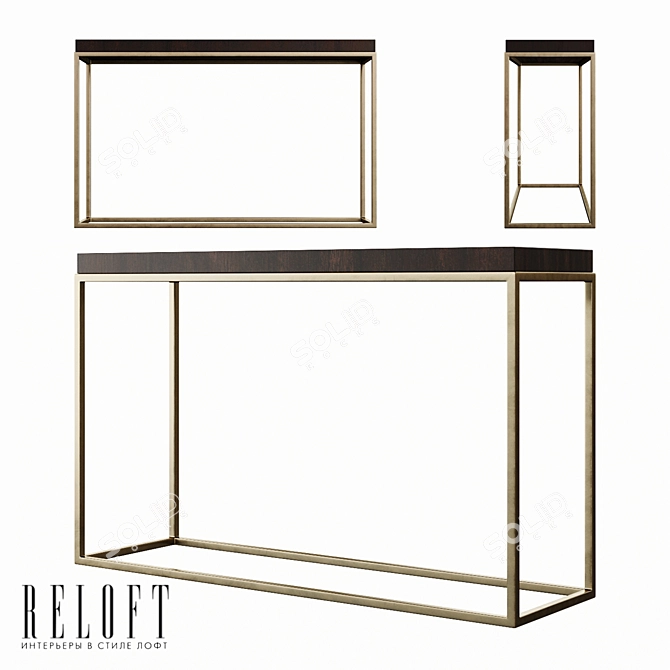 Nicholas Paldao Console: Elegant Wood & Metal 3D model image 1