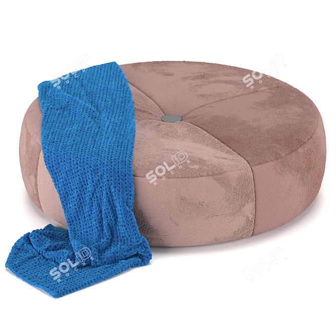 Aley Lema: Comfy Round Pouf 3D model image 1