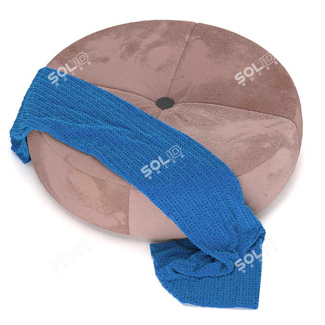 Aley Lema: Comfy Round Pouf 3D model image 2