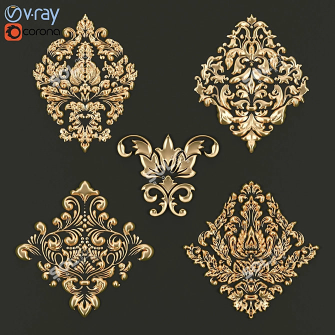 Elegant Geometry Ornament Set 3D model image 1