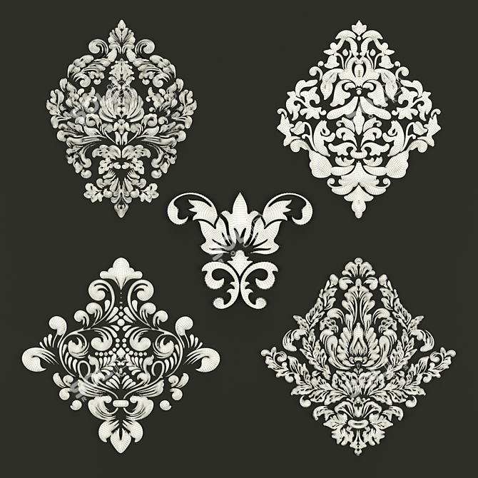 Elegant Geometry Ornament Set 3D model image 2