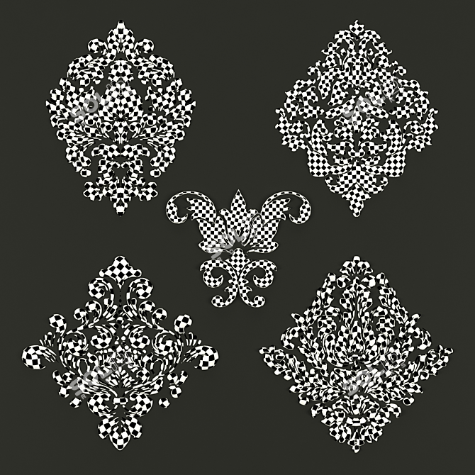 Elegant Geometry Ornament Set 3D model image 3