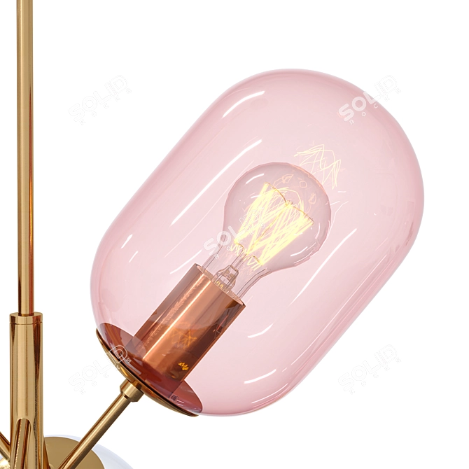 Modern Metal and Glass Pendant Lamp 3D model image 1