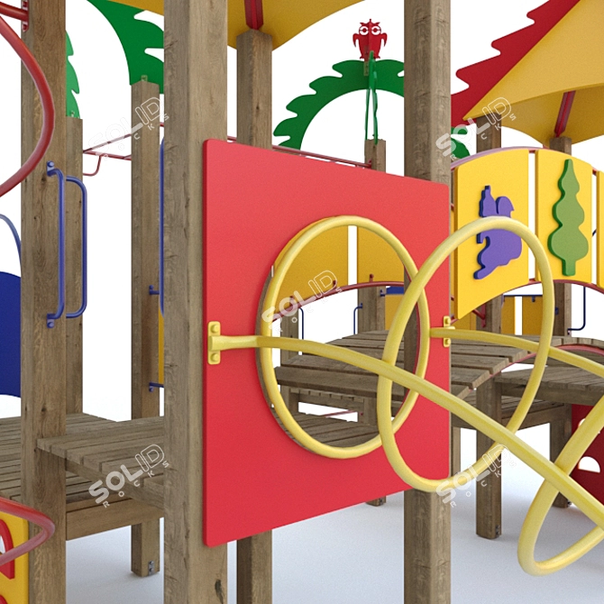 Ultimate Fun Zone: Carousel, Bench & More 3D model image 3