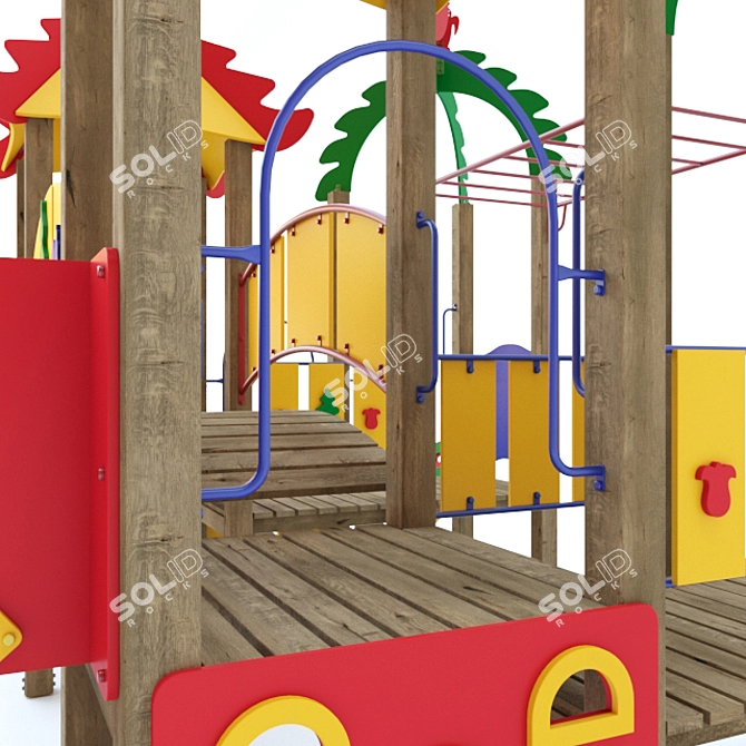Ultimate Fun Zone: Carousel, Bench & More 3D model image 4
