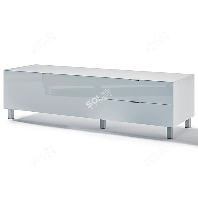 Modern Black and White TV Stand 3D model image 3