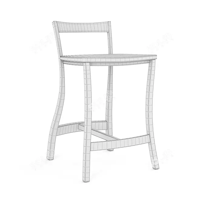 Elegant Ameli Barstool: PBR 3D model image 3