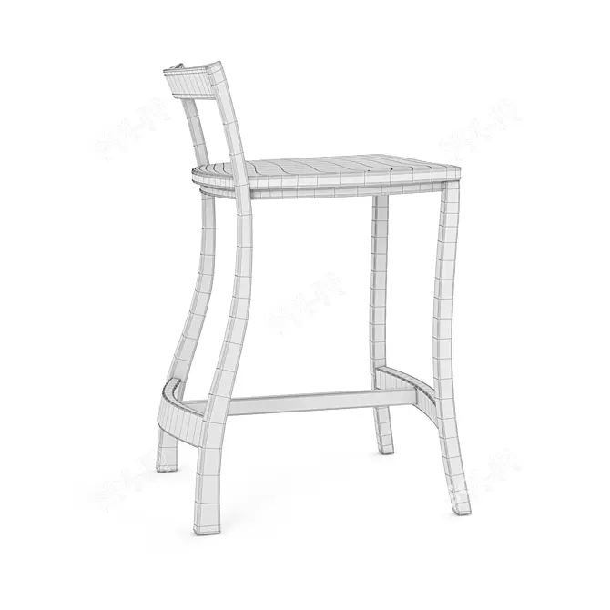 Elegant Ameli Barstool: PBR 3D model image 4