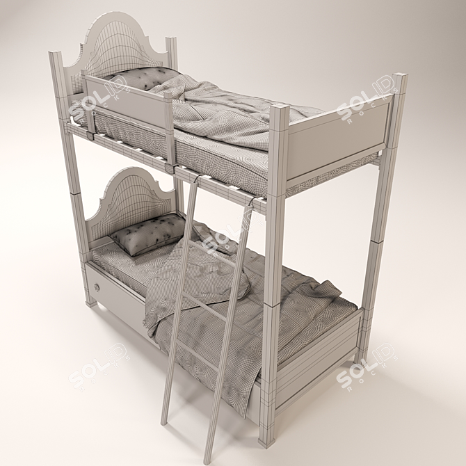 Youthful Bliss Bunk Bed 3D model image 2