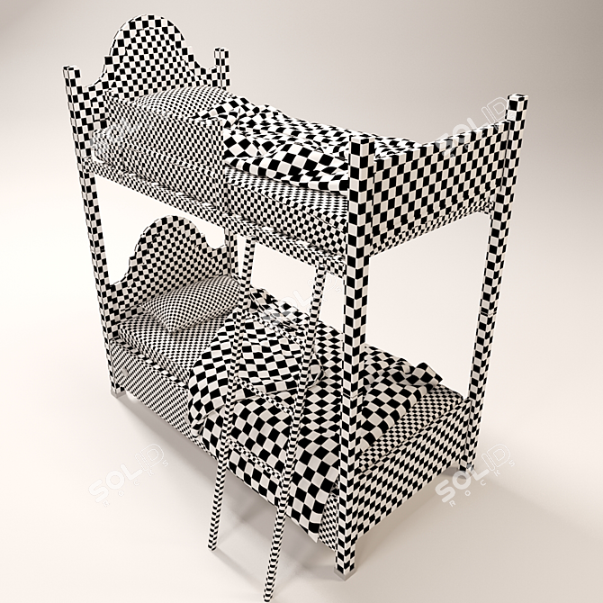 Youthful Bliss Bunk Bed 3D model image 3