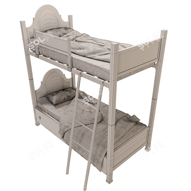 Youthful Bliss Bunk Bed 3D model image 6
