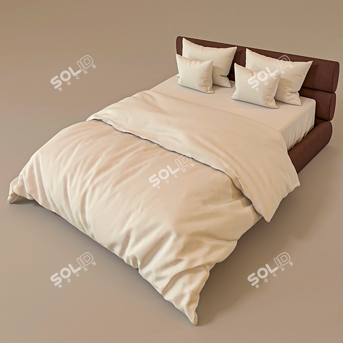 Sleek Modern Bed - 1600 x 2000mm 3D model image 4