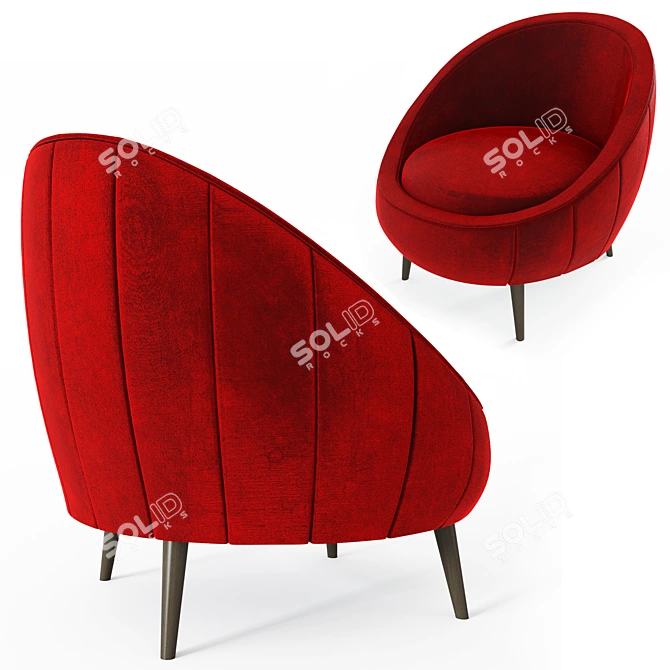 Velvet Razia Tub Chair: Elegant Accent Seating 3D model image 2