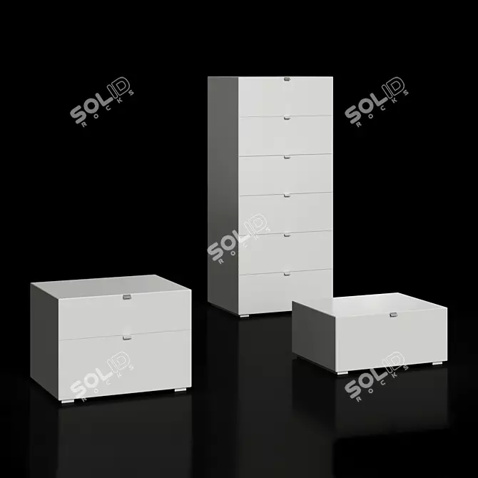 Tetris Nightstands & Chest of Drawers 3D model image 1