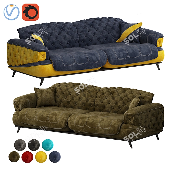 Turkish Casette: Modern Sofa 3D model image 1
