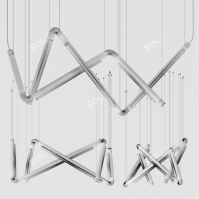  Modern LED Pendant Light: Pipeline Cm9 3D model image 2