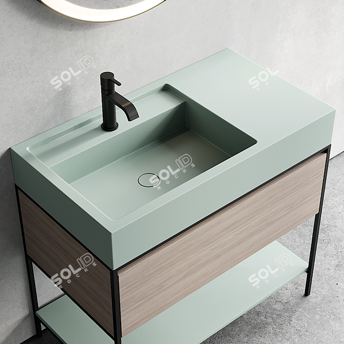 Elen 90 Vanity Unit - Stylish Floor-standing Design 3D model image 2